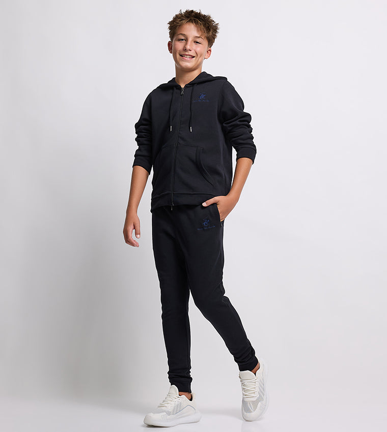 Logo Embroidered Elastic Waist Joggers