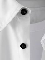Men 1pc Solid Button Up Shirt