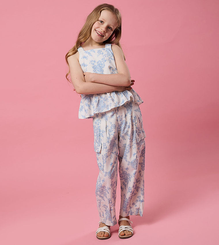 Printed Sleeveless Top and Pant Set