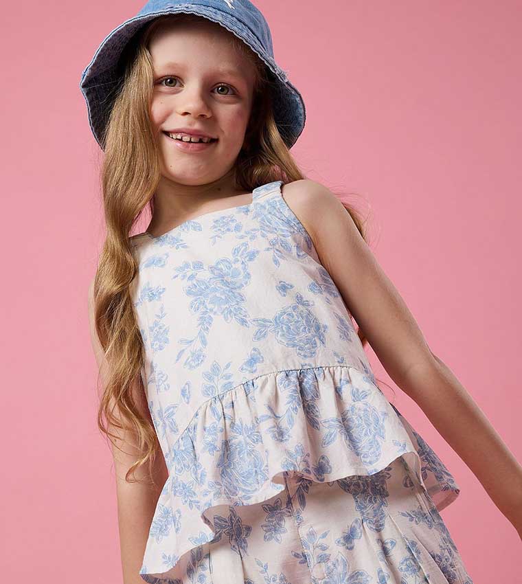 Printed Sleeveless Top and Pant Set