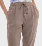 Solid Tapered Fit Pants with Drawstring Waist