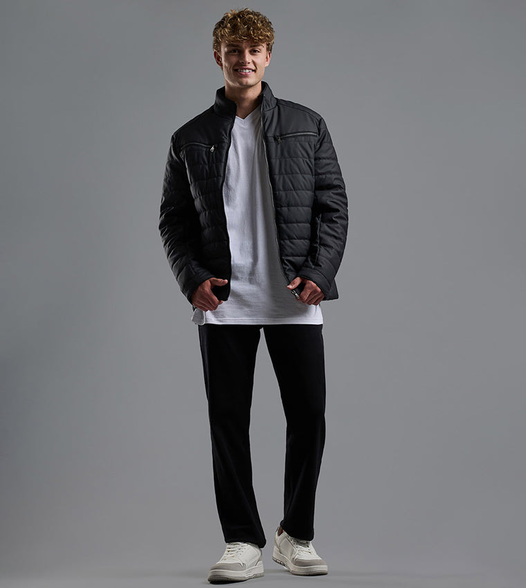 Quilted Puffer Jacket with Zipper Closure