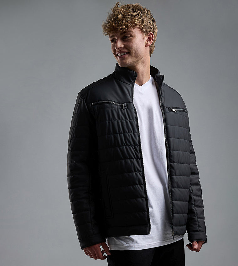 Quilted Puffer Jacket with Zipper Closure