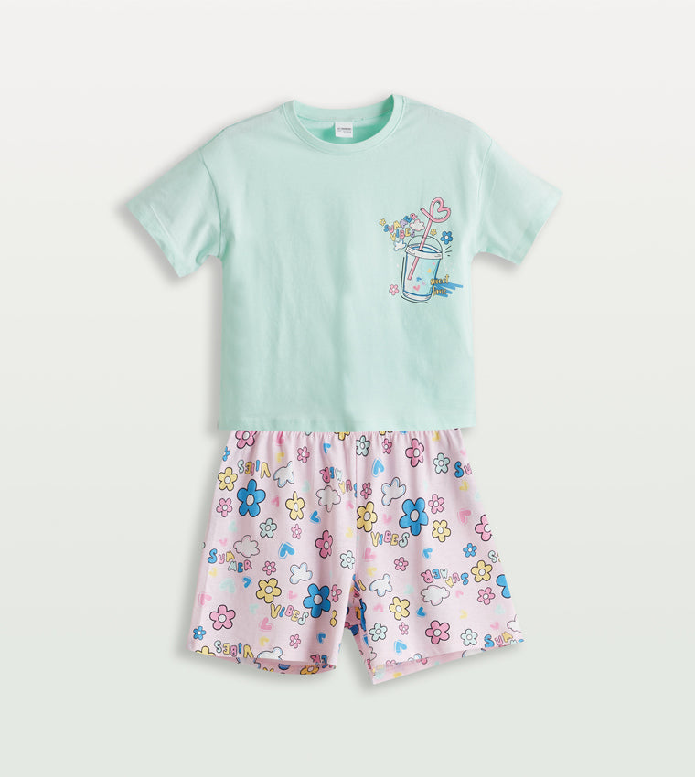 Printed Shorty Pyjama Set