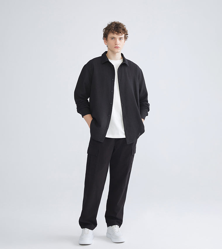 Textured Long Sleeves Regular Fit Shirt